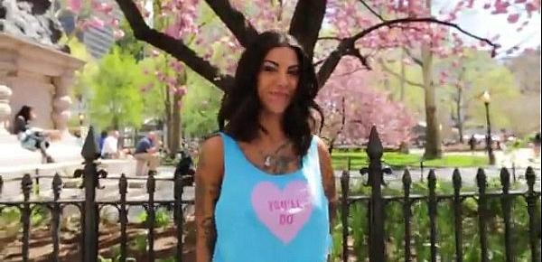  Bonnie Rotten walking topless in NYC